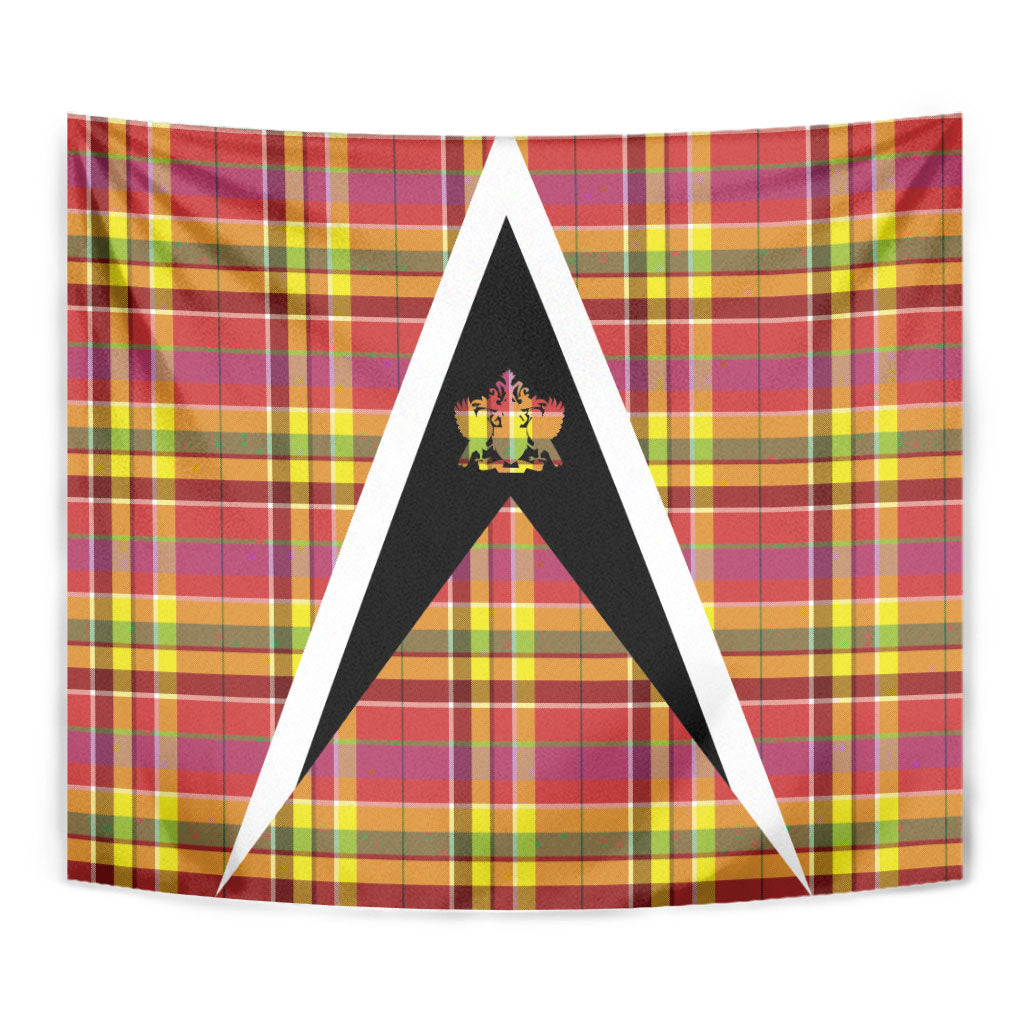 Saint Lucia Creole Day Tapestry Madras Pattern Flag Style