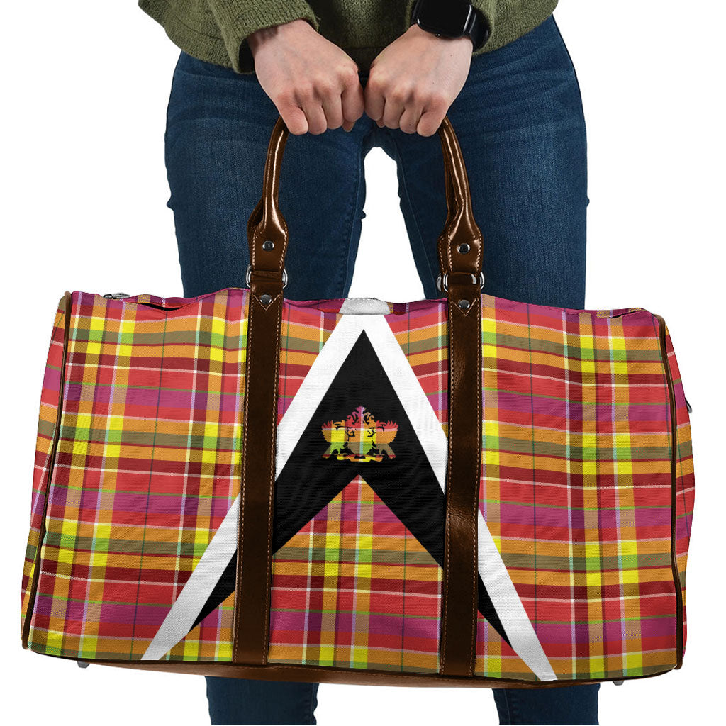 Saint Lucia Creole Day Travel Bag Madras Pattern Flag Style