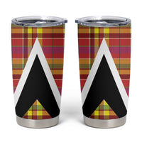 Saint Lucia Creole Day Tumbler Cup Madras Pattern Flag Style