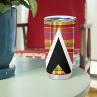Saint Lucia Creole Day Tumbler Cup Madras Pattern Flag Style