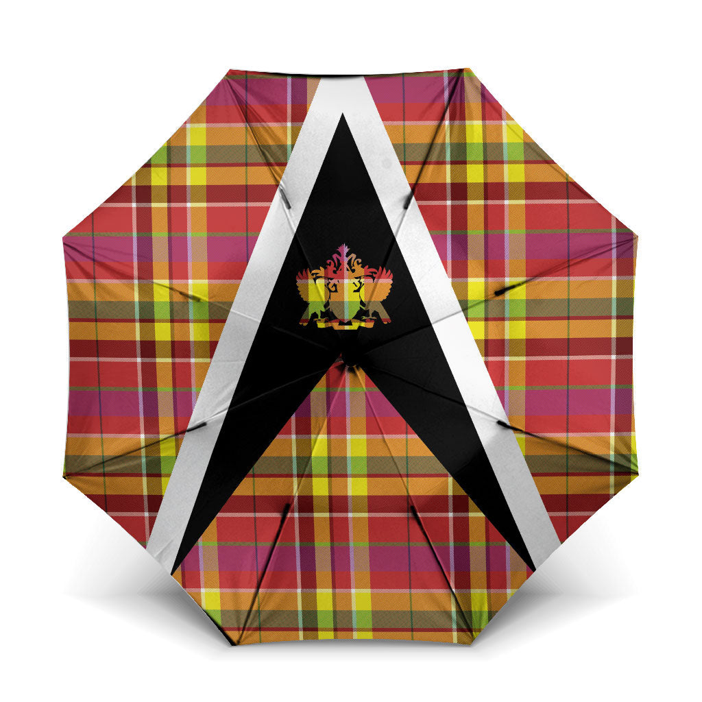 Saint Lucia Creole Day Umbrella Madras Pattern Flag Style