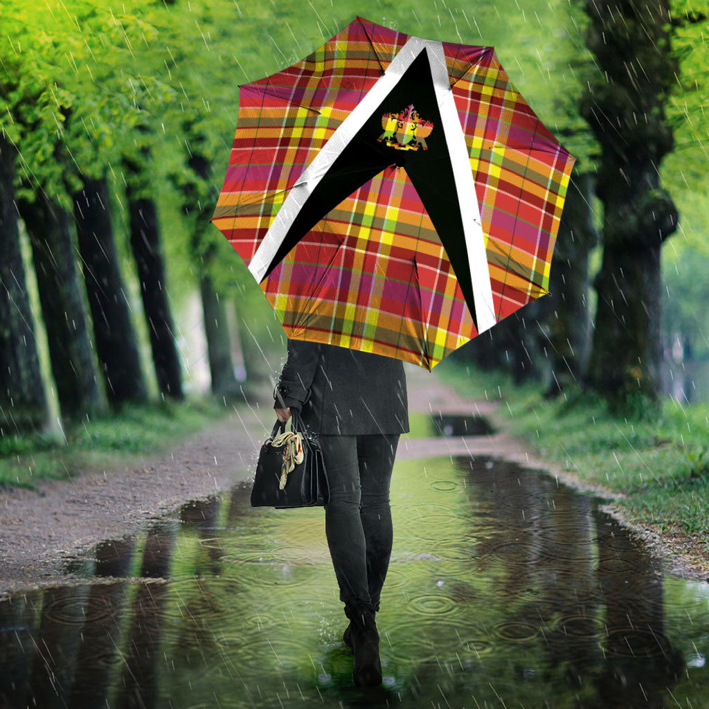 Saint Lucia Creole Day Umbrella Madras Pattern Flag Style