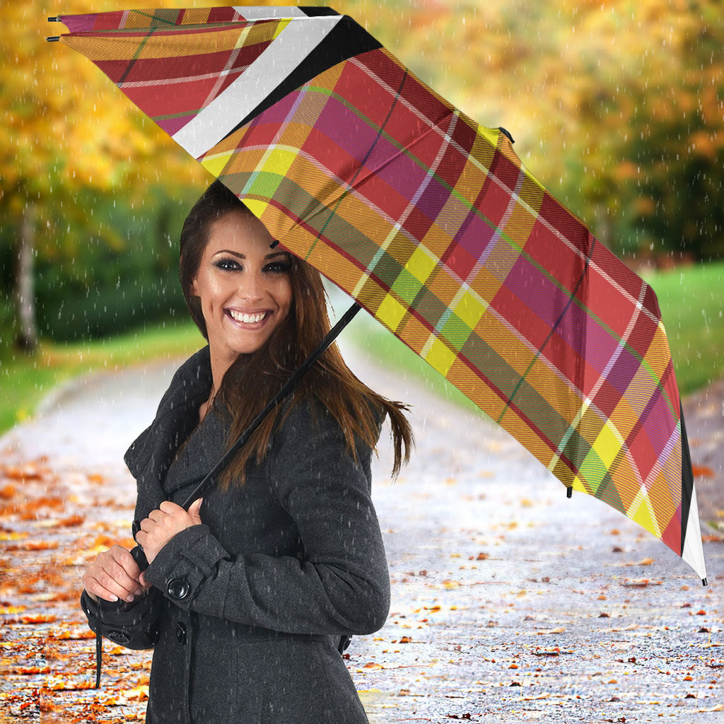 Saint Lucia Creole Day Umbrella Madras Pattern Flag Style