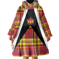 Saint Lucia Creole Day Wearable Blanket Hoodie Madras Pattern Flag Style