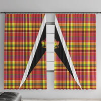 Saint Lucia Creole Day Window Curtain Madras Pattern Flag Style