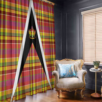 Saint Lucia Creole Day Window Curtain Madras Pattern Flag Style