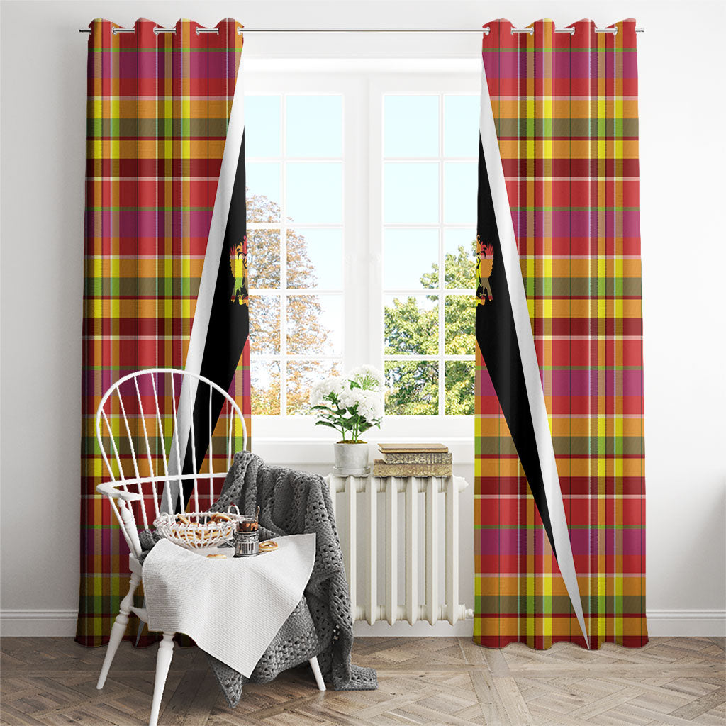 Saint Lucia Creole Day Window Curtain Madras Pattern Flag Style