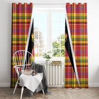 Saint Lucia Creole Day Window Curtain Madras Pattern Flag Style