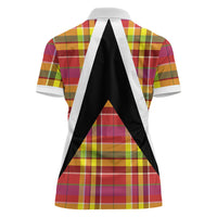 Saint Lucia Creole Day Women Polo Shirt Madras Pattern Flag Style