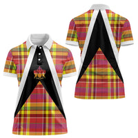 Saint Lucia Creole Day Women Polo Shirt Madras Pattern Flag Style
