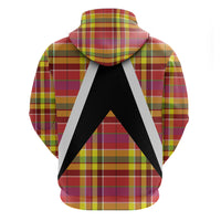 Saint Lucia Creole Day Zip Hoodie Madras Pattern Flag Style