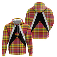 Saint Lucia Creole Day Zip Hoodie Madras Pattern Flag Style