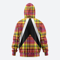Saint Lucia Creole Day Zip Hoodie Madras Pattern Flag Style