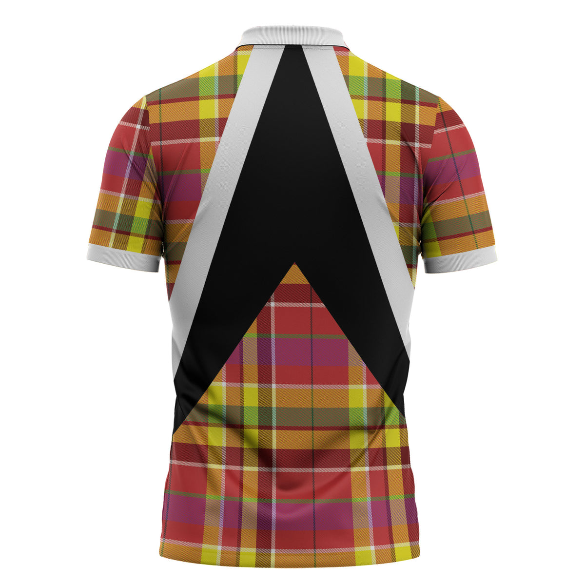 Saint Lucia Creole Day Zipper Polo Shirt Madras Pattern Flag Style