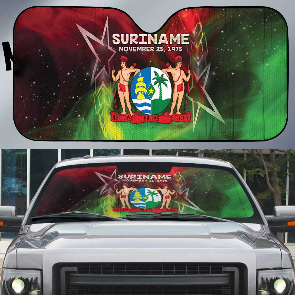 Suriname Independence Day Auto Sun Shade Wan Switi Srefidensi Dey - Wonder Print Shop