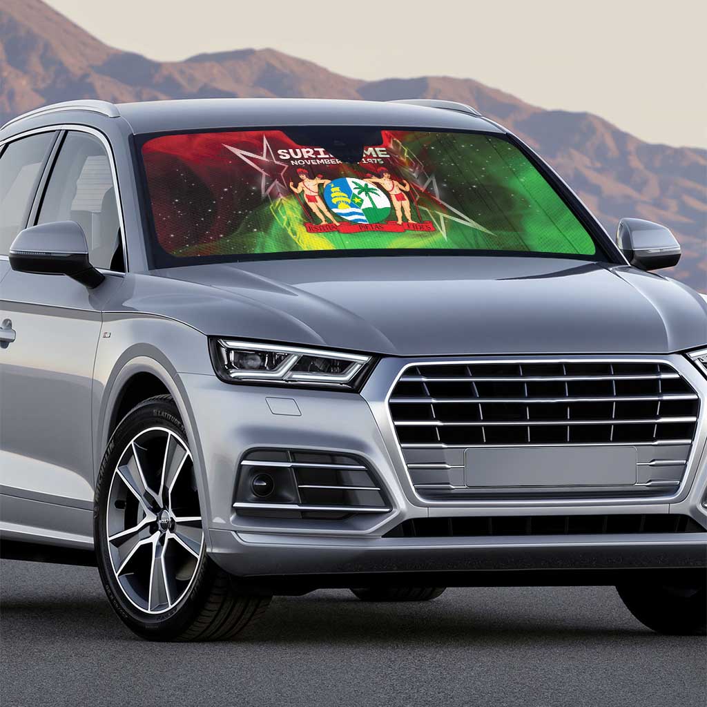 Suriname Independence Day Auto Sun Shade Wan Switi Srefidensi Dey - Wonder Print Shop