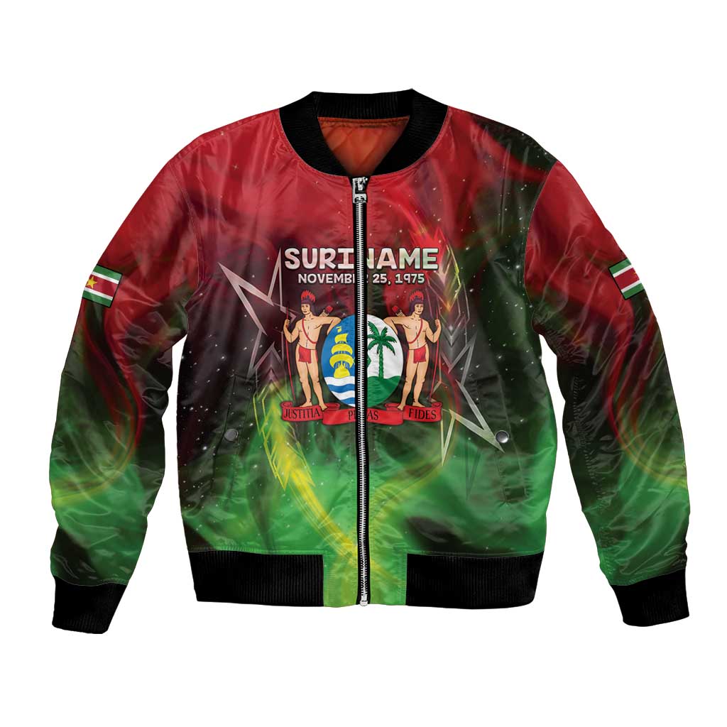 Suriname Independence Day Bomber Jacket Wan Switi Srefidensi Dey - Wonder Print Shop