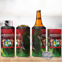 Suriname Independence Day 4 in 1 Can Cooler Tumbler Wan Switi Srefidensi Dey - Wonder Print Shop