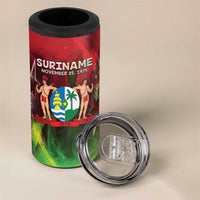 Suriname Independence Day 4 in 1 Can Cooler Tumbler Wan Switi Srefidensi Dey - Wonder Print Shop