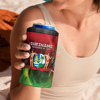 Suriname Independence Day 4 in 1 Can Cooler Tumbler Wan Switi Srefidensi Dey - Wonder Print Shop