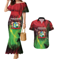 Suriname Independence Day Couples Matching Mermaid Dress and Hawaiian Shirt Wan Switi Srefidensi Dey - Wonder Print Shop