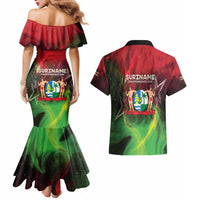 Suriname Independence Day Couples Matching Mermaid Dress and Hawaiian Shirt Wan Switi Srefidensi Dey - Wonder Print Shop