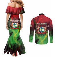 Suriname Independence Day Couples Matching Mermaid Dress and Long Sleeve Button Shirt Wan Switi Srefidensi Dey - Wonder Print Shop