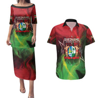 Suriname Independence Day Couples Matching Puletasi and Hawaiian Shirt Wan Switi Srefidensi Dey - Wonder Print Shop