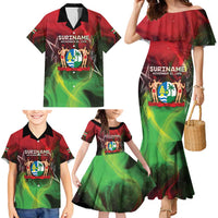 Suriname Independence Day Family Matching Mermaid Dress and Hawaiian Shirt Wan Switi Srefidensi Dey - Wonder Print Shop