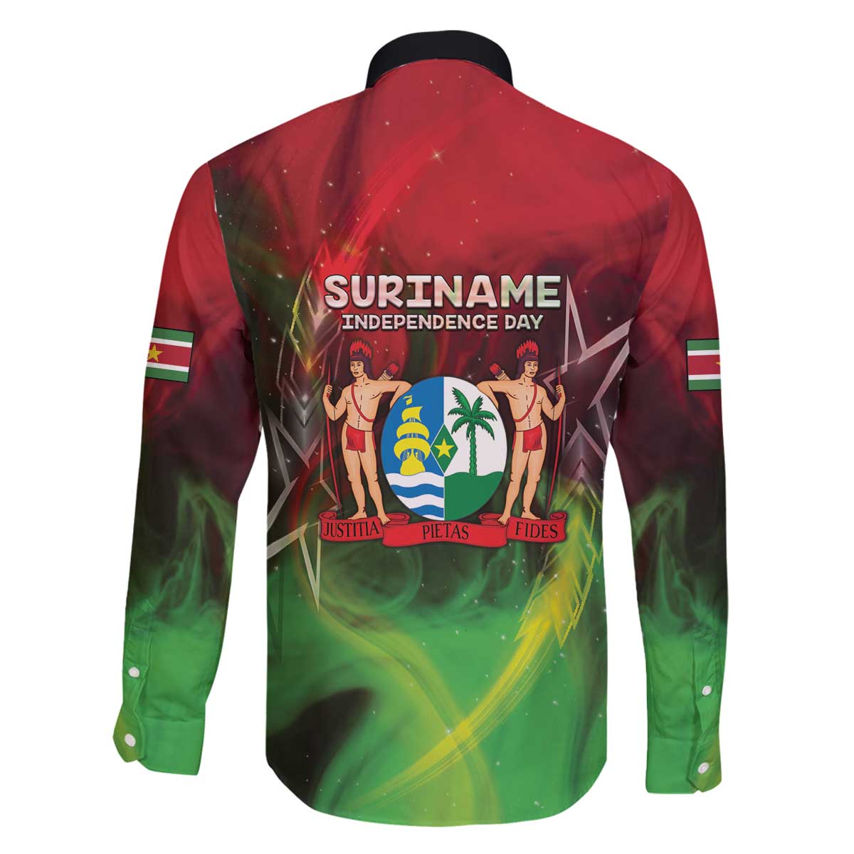 Suriname Independence Day Family Matching Off The Shoulder Long Sleeve Dress and Hawaiian Shirt Wan Switi Srefidensi Dey - Wonder Print Shop