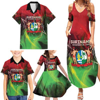 Suriname Independence Day Family Matching Summer Maxi Dress and Hawaiian Shirt Wan Switi Srefidensi Dey - Wonder Print Shop