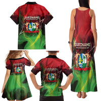 Suriname Independence Day Family Matching Tank Maxi Dress and Hawaiian Shirt Wan Switi Srefidensi Dey - Wonder Print Shop