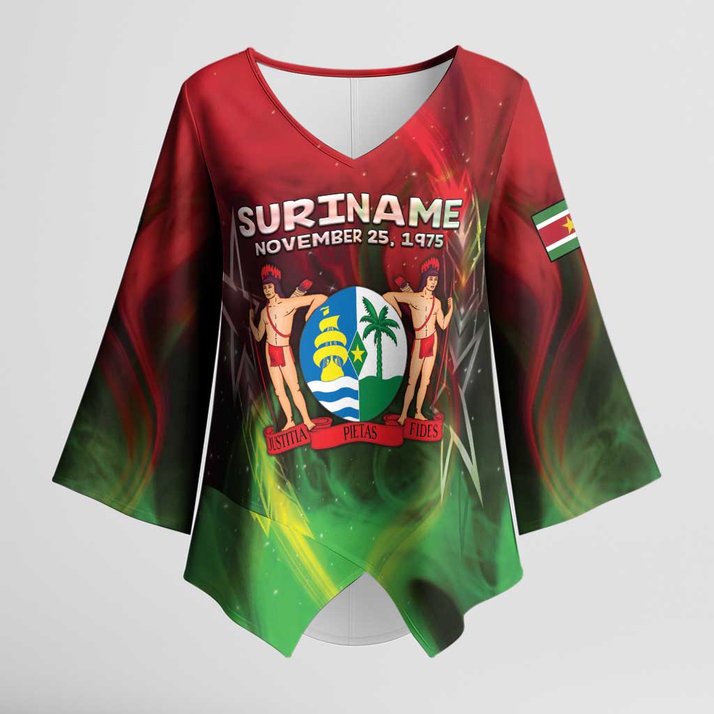 Suriname Independence Day Kimono Sleeve Blouse Wan Switi Srefidensi Dey - Wonder Print Shop