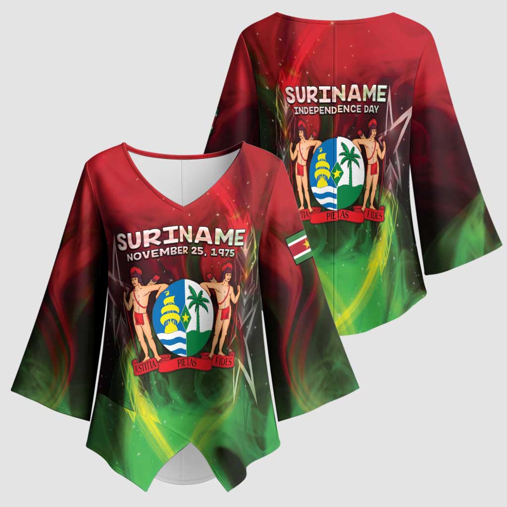 Suriname Independence Day Kimono Sleeve Blouse Wan Switi Srefidensi Dey - Wonder Print Shop