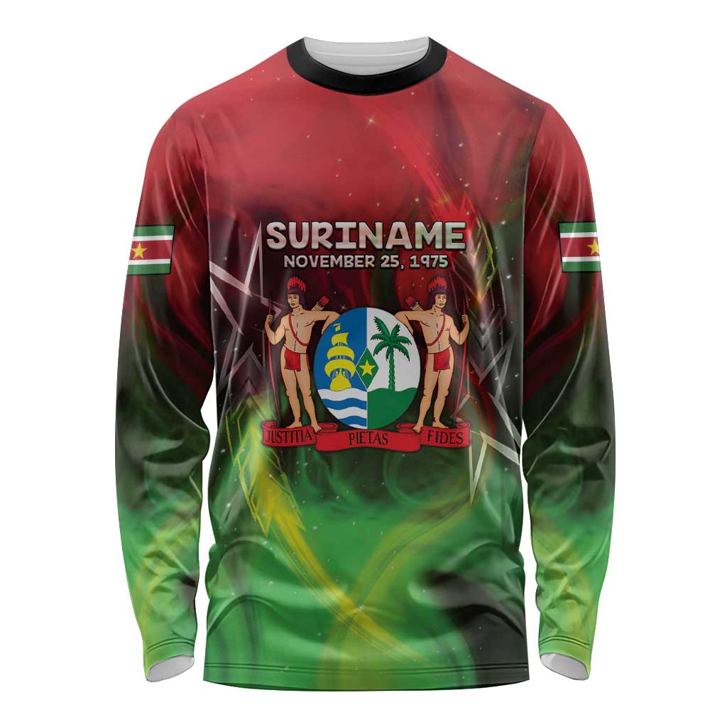 Suriname Independence Day Long Sleeve Shirt Wan Switi Srefidensi Dey - Wonder Print Shop