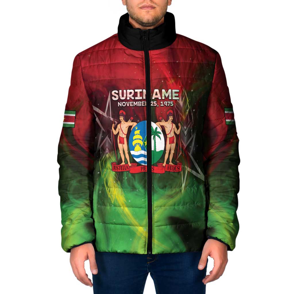 Suriname Independence Day Padded Jacket Wan Switi Srefidensi Dey - Wonder Print Shop