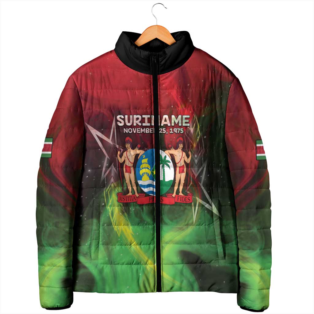 Suriname Independence Day Padded Jacket Wan Switi Srefidensi Dey - Wonder Print Shop