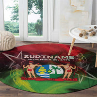 Suriname Independence Day Round Carpet Wan Switi Srefidensi Dey - Wonder Print Shop