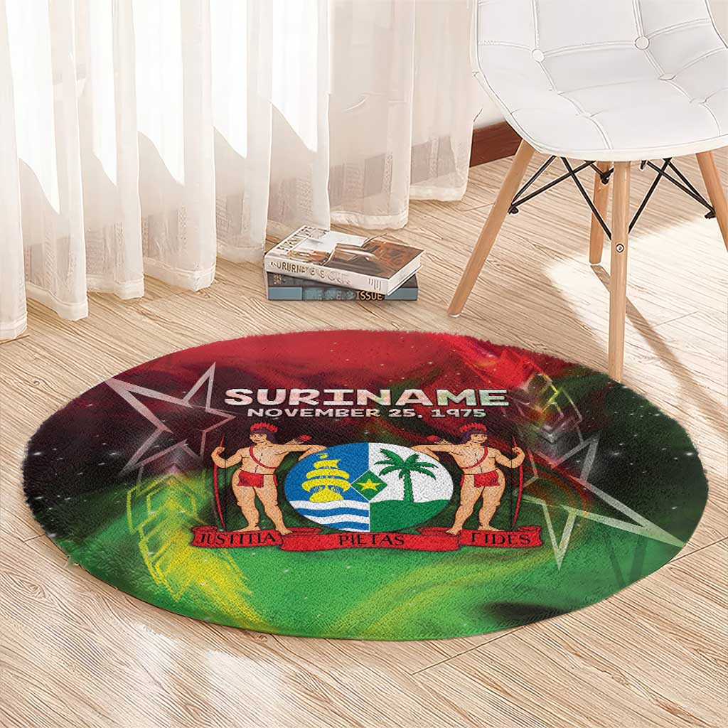 Suriname Independence Day Round Carpet Wan Switi Srefidensi Dey - Wonder Print Shop