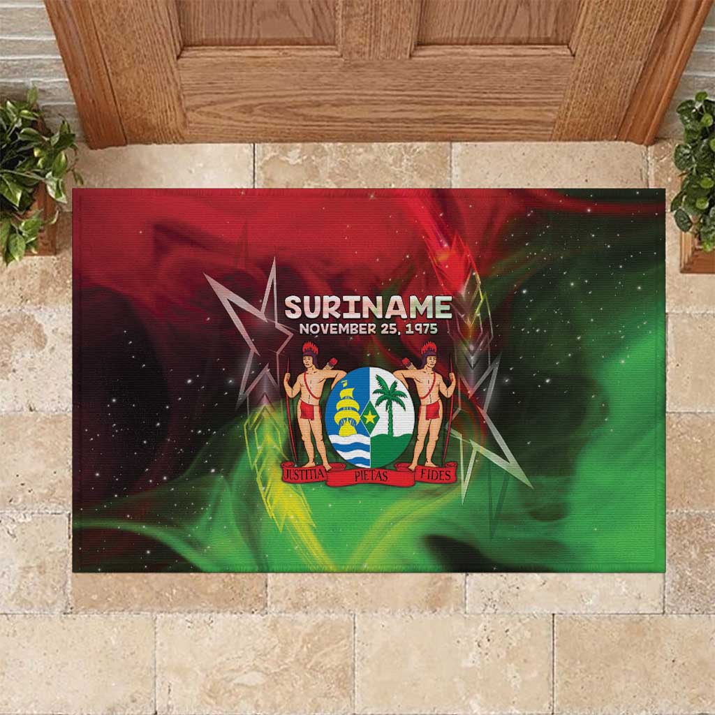 Suriname Independence Day Rubber Doormat Wan Switi Srefidensi Dey - Wonder Print Shop