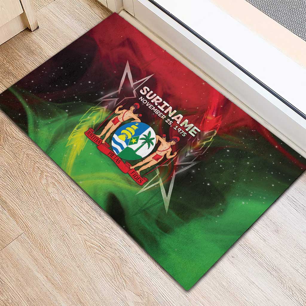 Suriname Independence Day Rubber Doormat Wan Switi Srefidensi Dey - Wonder Print Shop