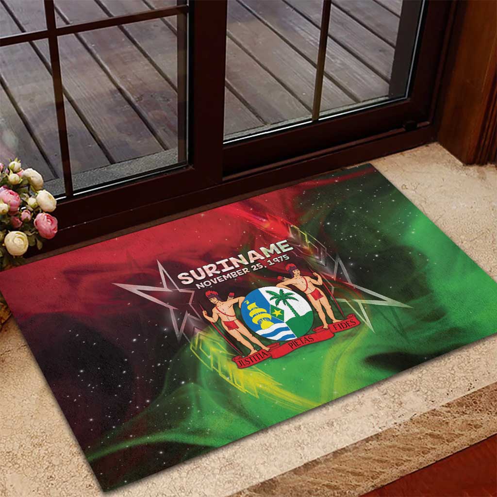 Suriname Independence Day Rubber Doormat Wan Switi Srefidensi Dey - Wonder Print Shop