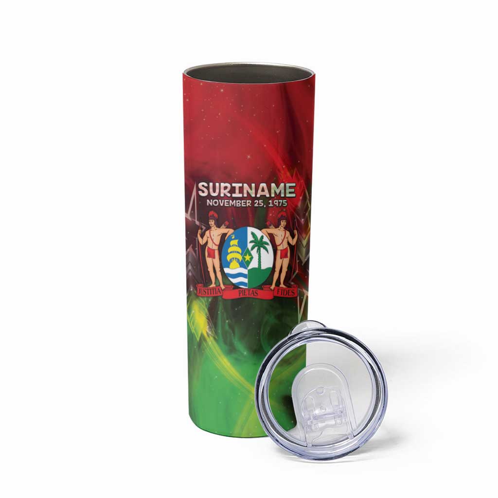 Suriname Independence Day Skinny Tumbler Wan Switi Srefidensi Dey - Wonder Print Shop