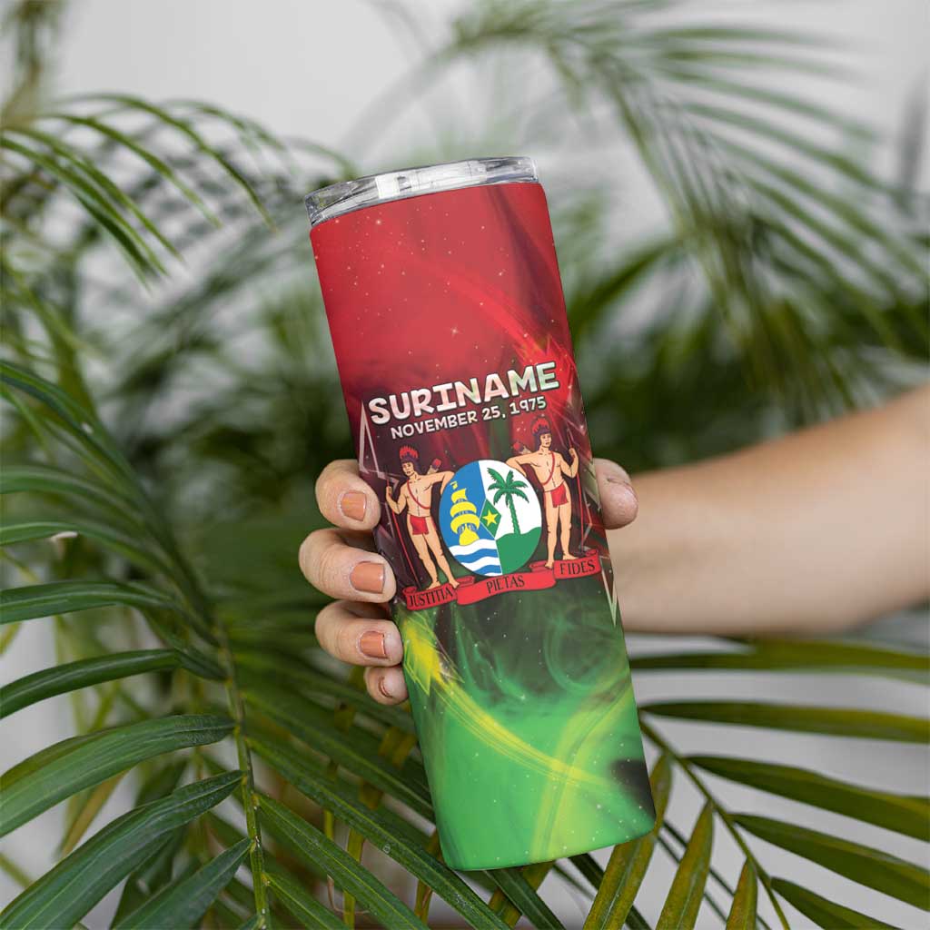 Suriname Independence Day Skinny Tumbler Wan Switi Srefidensi Dey - Wonder Print Shop
