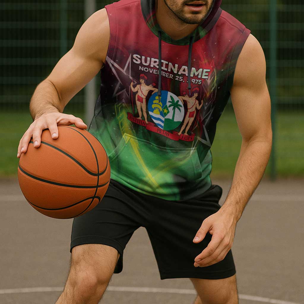 Suriname Independence Day Sleeveless Hoodie Wan Switi Srefidensi Dey - Wonder Print Shop