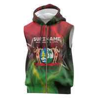 Suriname Independence Day Sleeveless Zip Hoodie Wan Switi Srefidensi Dey - Wonder Print Shop