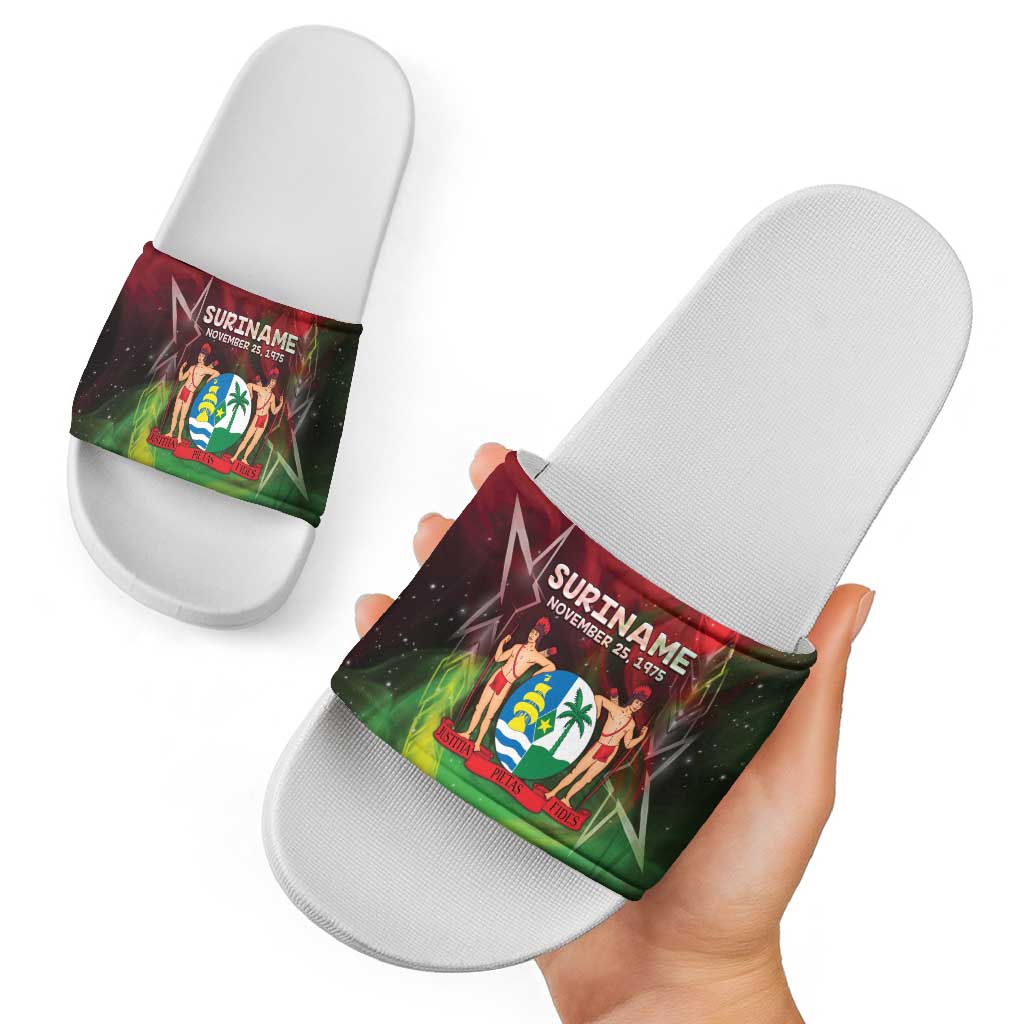 Suriname Independence Day Slide Sandals Wan Switi Srefidensi Dey - Wonder Print Shop