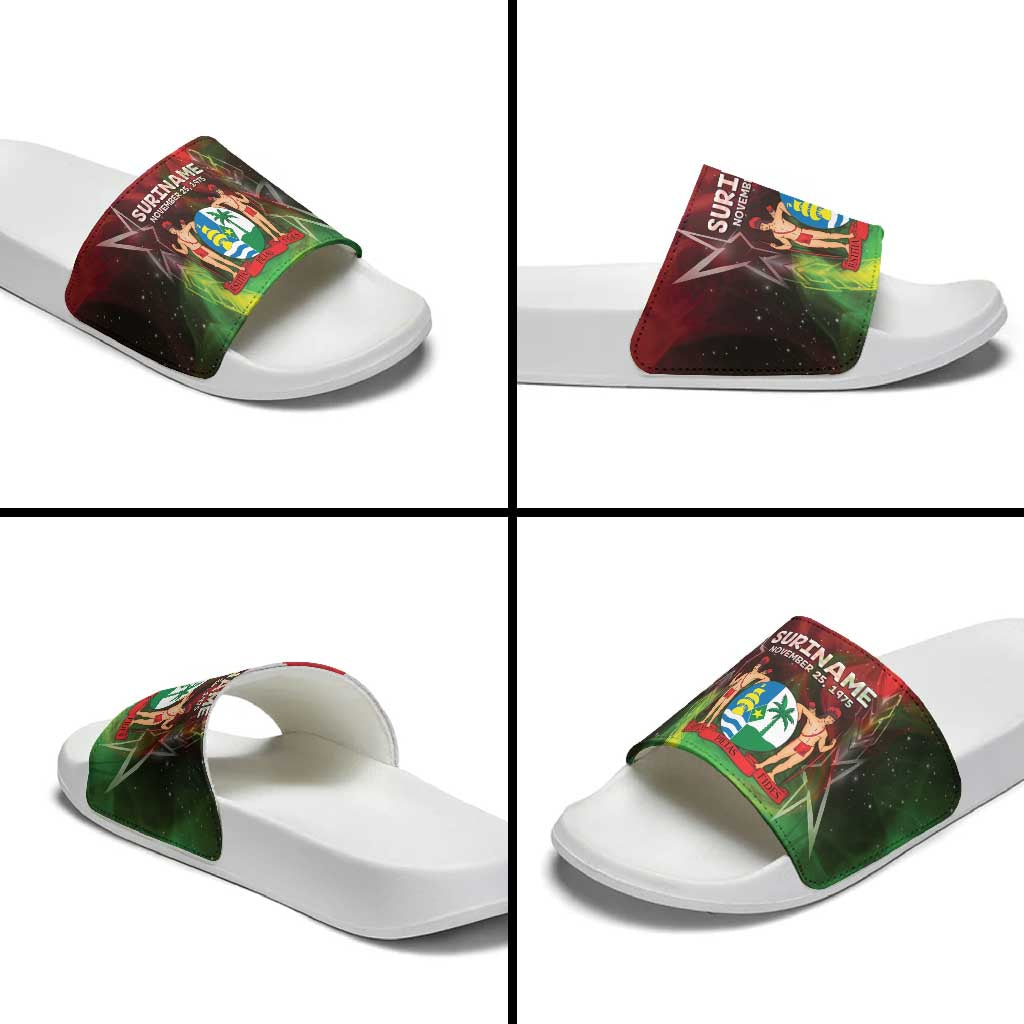 Suriname Independence Day Slide Sandals Wan Switi Srefidensi Dey - Wonder Print Shop