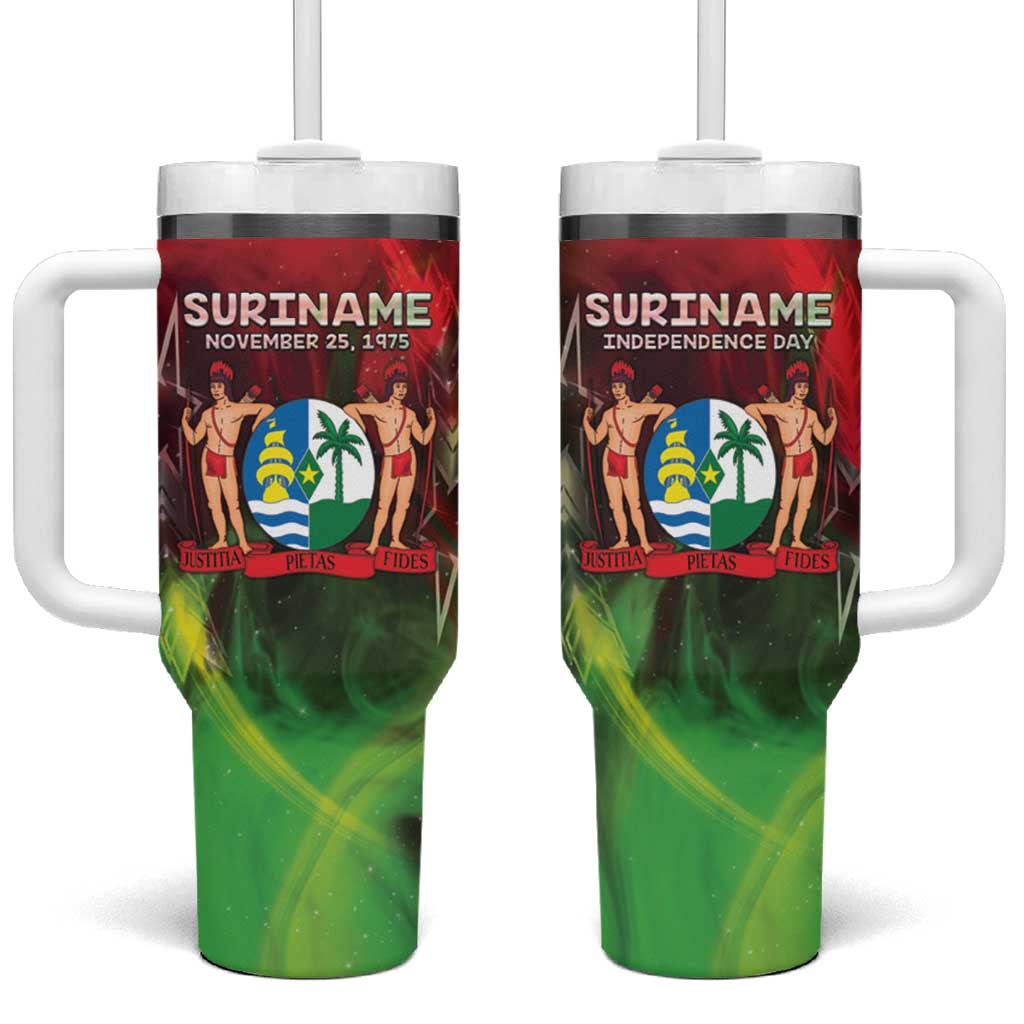 Suriname Independence Day Tumbler With Handle Wan Switi Srefidensi Dey - Wonder Print Shop