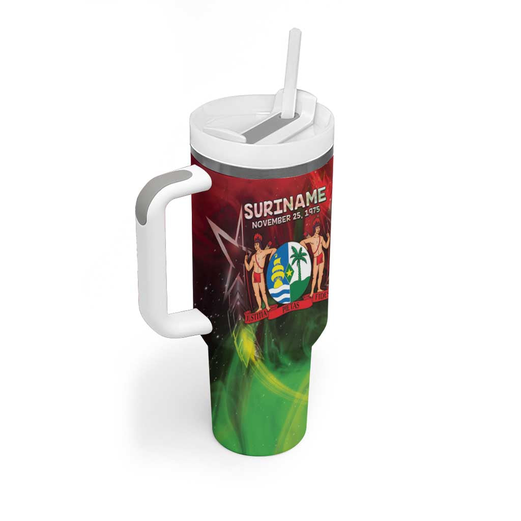Suriname Independence Day Tumbler With Handle Wan Switi Srefidensi Dey - Wonder Print Shop